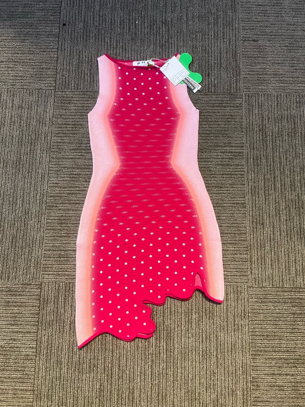 PH5' Pink Ombre Polka Dot Sleeveless Dress